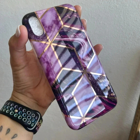 Purple/ Rose Gold Cover For iPhone XR - Picture 2 of 6
